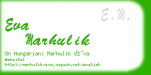 eva marhulik business card